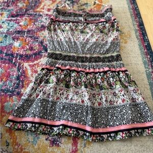 MM Couture Strapless Floral Dress - Black, White, Pink size L